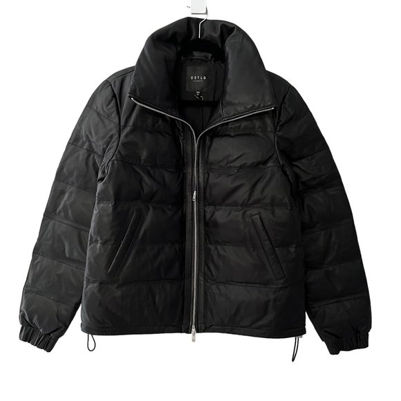 🆕 DSTLD Lamb Leather Quilted Down Puffer Jacket - Picture 1 of 8